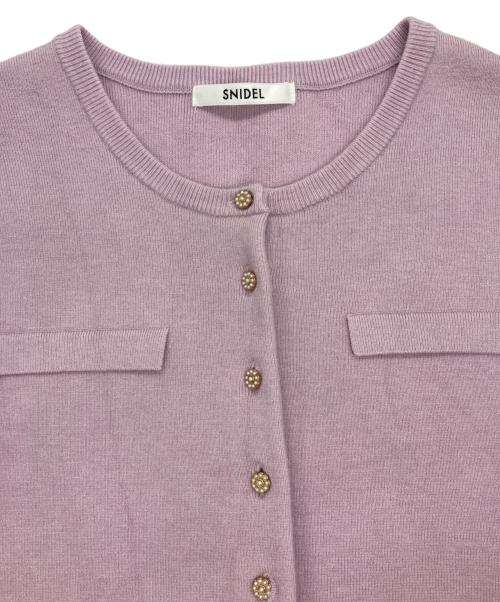 Snidel（スナイデル）Snidel (スナイデル) クロップドハーフスリーブカーディガン ピンク サイズ:Fの古着・服飾アイテム