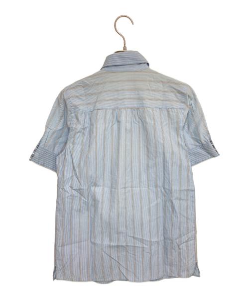BURBERRY BLUE LABEL（バーバリー ブルー レーベル）BURBERRY BLUE LABEL (バーバリー ブルー レーベル) ストライプシャツブラウス スカイブルー サイズ:38の古着・服飾アイテム