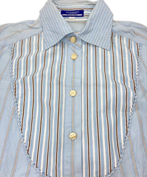 BURBERRY BLUE LABEL（バーバリー ブルー レーベル）BURBERRY BLUE LABEL (バーバリー ブルー レーベル) ストライプシャツブラウス スカイブルー サイズ:38の古着・服飾アイテム