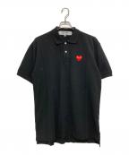 PLAY COMME des GARCONSプレイコムデギャルソン）の古着「Polo Shirt With Red Emblem」｜ブラック
