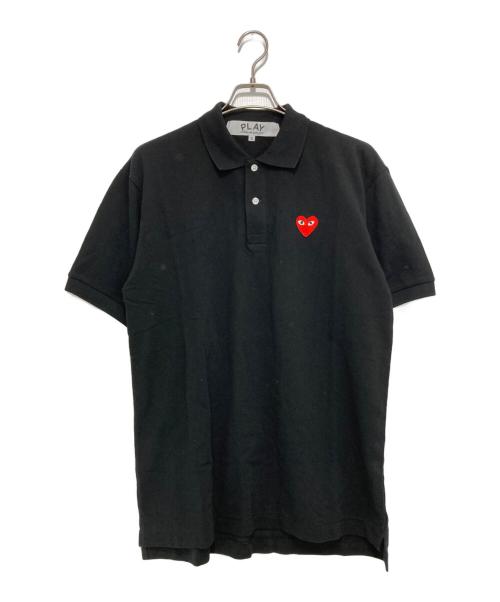 PLAY COMME des GARCONS（プレイコムデギャルソン）PLAY COMME des GARCONS (プレイコムデギャルソン) Polo Shirt With Red Emblem ブラック サイズ:XLの古着・服飾アイテム