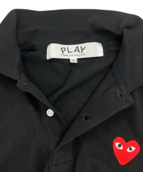 PLAY COMME des GARCONS（プレイコムデギャルソン）PLAY COMME des GARCONS (プレイコムデギャルソン) Polo Shirt With Red Emblem ブラック サイズ:XLの古着・服飾アイテム