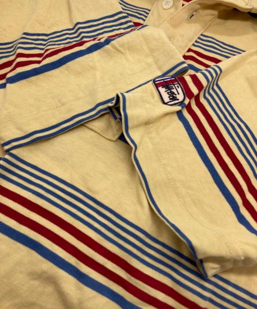 stussy（ステューシー）stussy (ステューシー) 90's ボーダーポロシャツ イエロー×ブルー サイズ:Mの古着・服飾アイテム