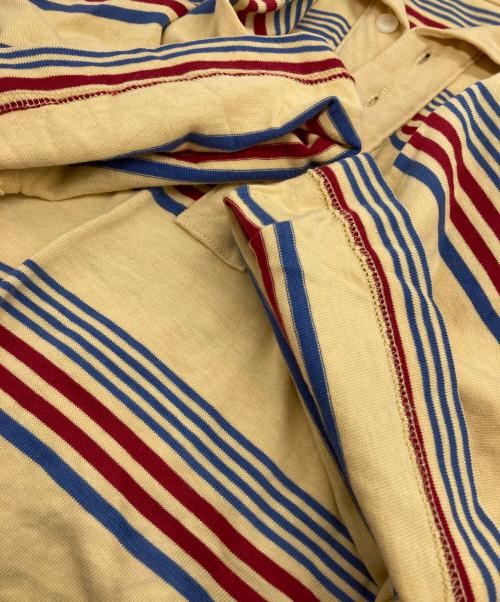 stussy（ステューシー）stussy (ステューシー) 90's ボーダーポロシャツ イエロー×ブルー サイズ:Mの古着・服飾アイテム
