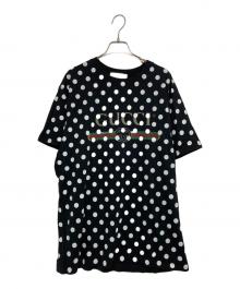 GUCCI（グッチ）の古着「ポルカドットプリント Tシャツ」｜ブラック×ホワイト