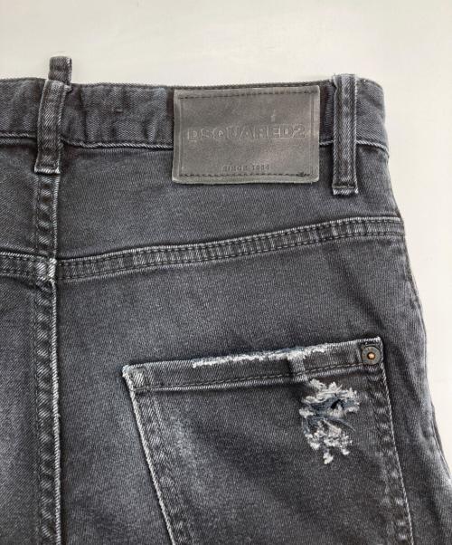 DSQUARED2（ディースクエアード）DSQUARED2 (ディースクエアード) ダメージスキニーデニムパンツ ブラック サイズ:42の古着・服飾アイテム
