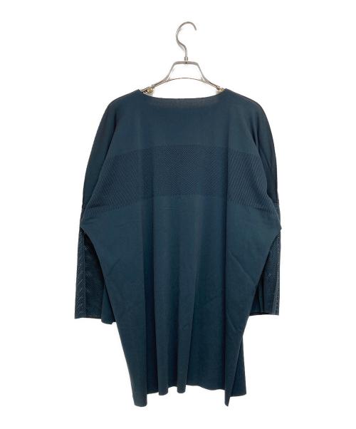 PLEATS PLEASE（プリーツプリーズ）PLEATS PLEASE (プリーツプリーズ) メッシュ切替ロングスリーブカットソー ダークグリーン サイズ:SIZE 3の古着・服飾アイテム