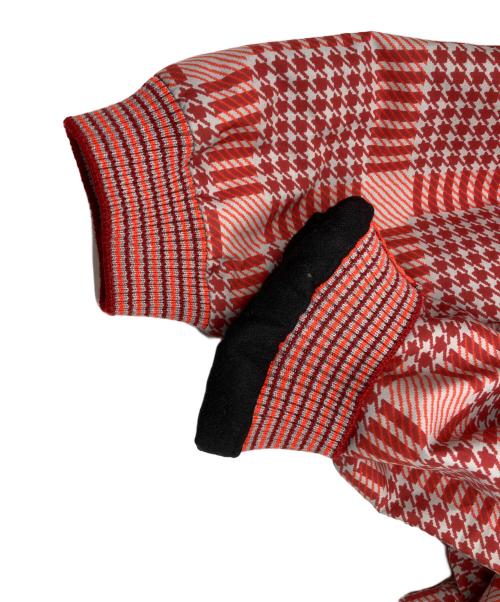 GIORGIO ARMANI（ジョルジオアルマーニ）GIORGIO ARMANI (ジョルジオアルマーニ) チェックショートトレンチコート レッド サイズ:38の古着・服飾アイテム