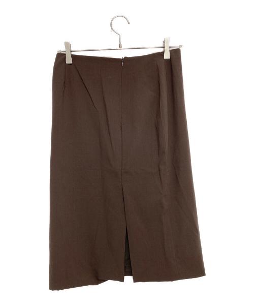 HERMES（エルメス）HERMES (エルメス) ウールタイトスカート ブラウン サイズ:36の古着・服飾アイテム