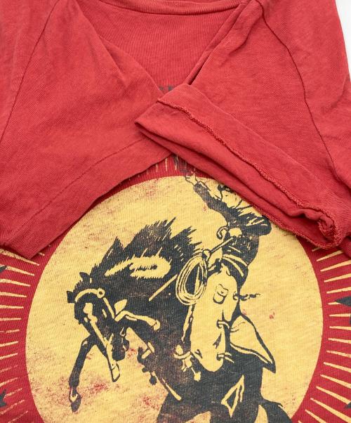 RRL（ダブルアールエル）RRL (ダブルアールエル) カウボーイプリントＴシャツ レッド サイズ:Sの古着・服飾アイテム