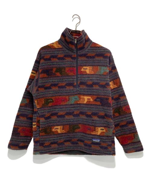 Patagonia（パタゴニア）Patagonia (パタゴニア) プリンテッドシャーリングシンチラセーター パープル×ブラウン サイズ:Sの古着・服飾アイテム