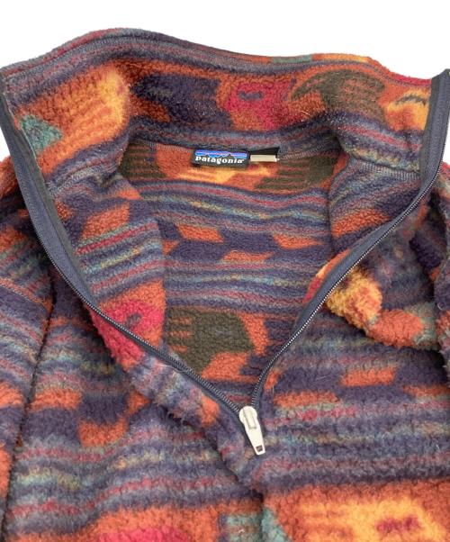 Patagonia（パタゴニア）Patagonia (パタゴニア) プリンテッドシャーリングシンチラセーター パープル×ブラウン サイズ:Sの古着・服飾アイテム
