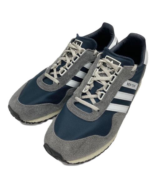 adidas（アディダス）adidas (アディダス) NEW YORK スニーカー グレー×ネイビー サイズ:91/2の古着・服飾アイテム