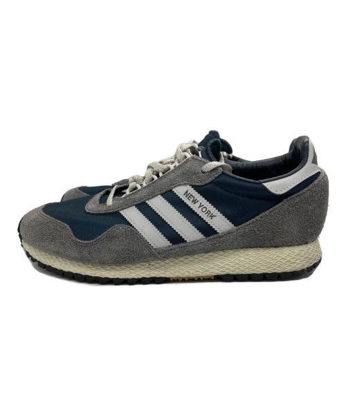 adidas（アディダス）adidas (アディダス) NEW YORK スニーカー グレー×ネイビー サイズ:91/2の古着・服飾アイテム