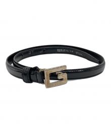 GUCCI（グッチ）の古着「Gバックルエナメルレザーベルト」｜ブラック