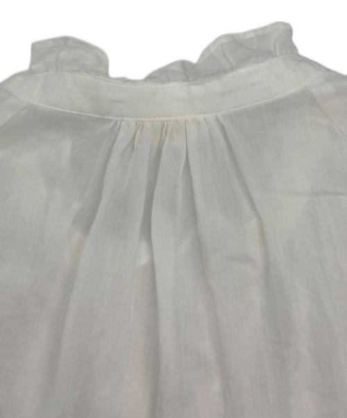 BALLSEY（ボールジィ）BALLSEY (ボールジィ) スムースラミー フリルカラーブラウス ホワイト サイズ: 36の古着・服飾アイテム