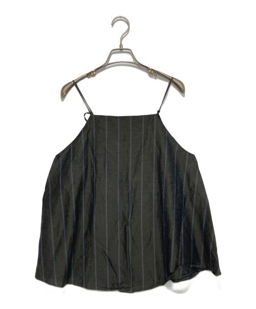 Demi-Luxe Beams（デミルクス ビームス）Demi-Luxe BEAMS (デミルクス ビームス) ストライプキャミソールブラウス グレー×ブルー サイズ:-の古着・服飾アイテム