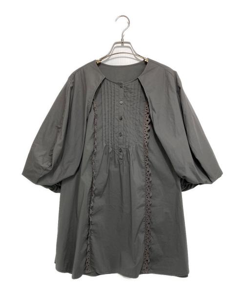 CADUNE（カデュネ）CADUNE (カデュネ) ケープスリーブブラウス グレー サイズ:38の古着・服飾アイテム