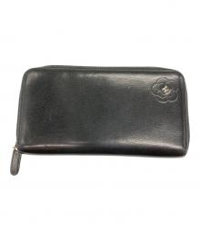 CHANEL（シャネル）の古着「カメリア ラウンドファスナー長財布」｜ブラック