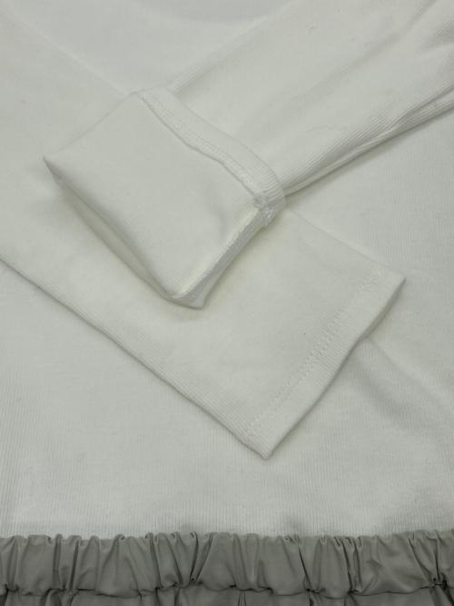 Demi-Luxe Beams（デミルクス ビームス）Demi-Luxe Beams (デミルクス ビームス) バルーン コンビ ワンピース ホワイト×ライトグレー サイズ:36 未使用品の古着・服飾アイテム