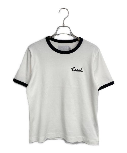 COACH（コーチ）COACH (コーチ) リンガーTシャツ ホワイト×ブラック サイズ:Sの古着・服飾アイテム