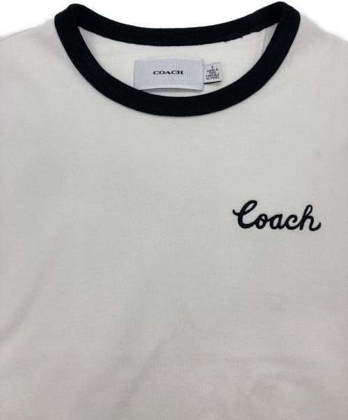 COACH（コーチ）COACH (コーチ) リンガーTシャツ ホワイト×ブラック サイズ:Sの古着・服飾アイテム