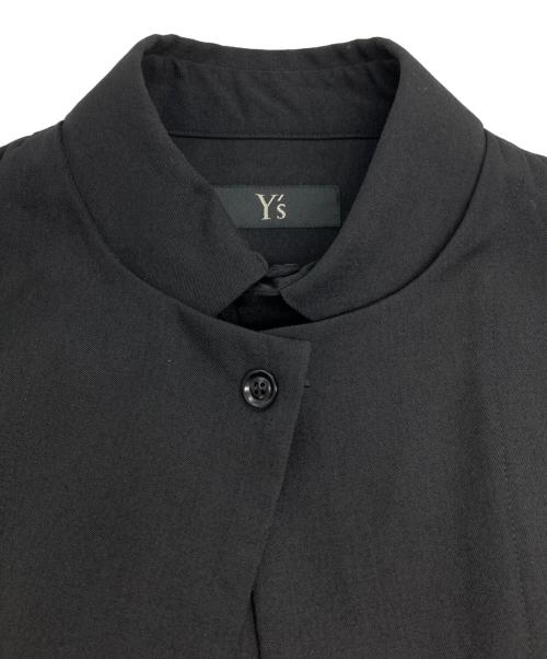 Y's（ワイズ）Y's (ワイズ) レイヤードデザイン ウールシャツワンピース ブラック サイズ:2の古着・服飾アイテム
