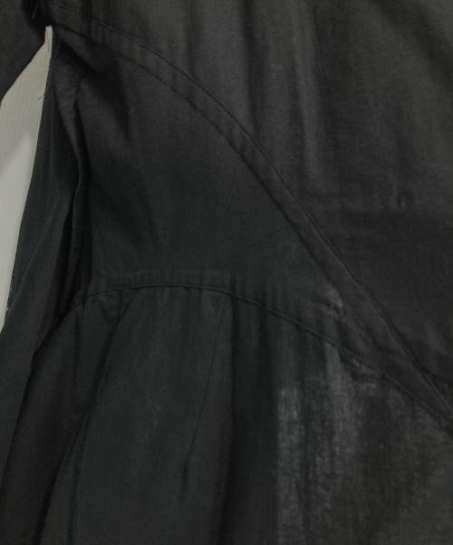 Yohji Yamamoto FEMME（ヨウジヤマモトファム）Yohji Yamamoto FEMME (ヨウジヤマモトファム) 17SS 朝倉優佳 ペイント ペイント加工 リネンコットン アシンメトリーコート ブラック サイズ:2の古着・服飾アイテム