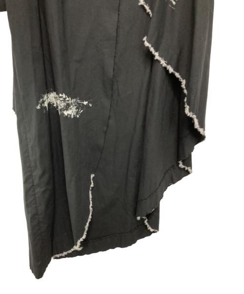 Yohji Yamamoto FEMME（ヨウジヤマモトファム）Yohji Yamamoto FEMME (ヨウジヤマモトファム) 17SS 朝倉優佳 ペイント ペイント加工 リネンコットン アシンメトリーコート ブラック サイズ:2の古着・服飾アイテム