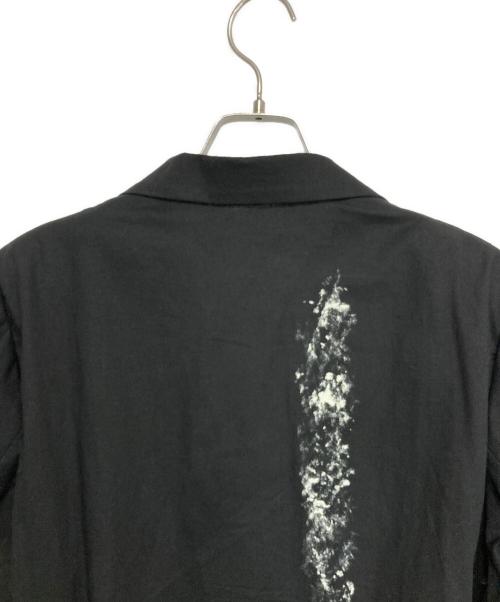 Yohji Yamamoto FEMME（ヨウジヤマモトファム）Yohji Yamamoto FEMME (ヨウジヤマモトファム) 17SS 朝倉優佳 ペイント ペイント加工 リネンコットン アシンメトリーコート ブラック サイズ:2の古着・服飾アイテム