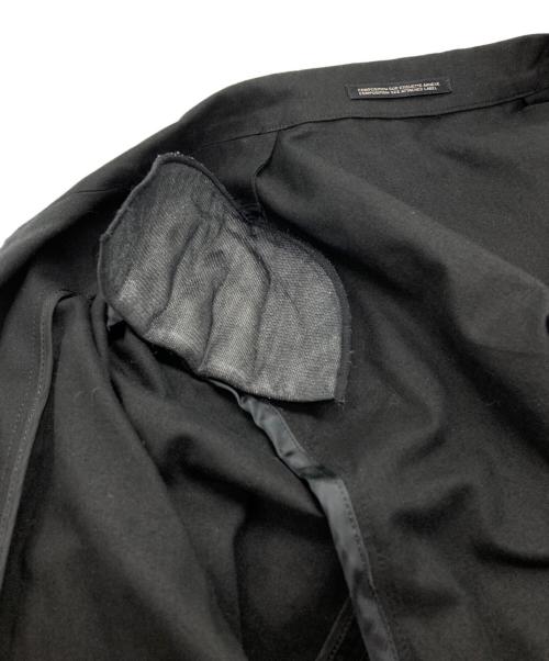 Yohji Yamamoto FEMME（ヨウジヤマモトファム）Yohji Yamamoto FEMME (ヨウジヤマモトファム) 17SS 朝倉優佳 ペイント ペイント加工 リネンコットン アシンメトリーコート ブラック サイズ:2の古着・服飾アイテム