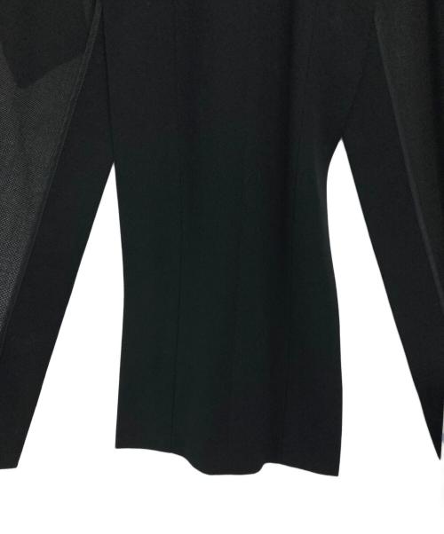 Yohji Yamamoto FEMME（ヨウジヤマモトファム）Yohji Yamamoto FEMME (ヨウジヤマモトファム) 07SS 変形メッシュウールコート ブラック サイズ:2の古着・服飾アイテム