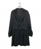 Yohji Yamamoto FEMMEヨウジヤマモトファム）の古着「07AW カットオフデザイン ウールチェスターコート」｜ブラック