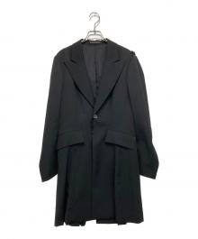 Yohji Yamamoto FEMME（ヨウジヤマモトファム）の古着「07AW カットオフデザイン ウールチェスターコート」｜ブラック