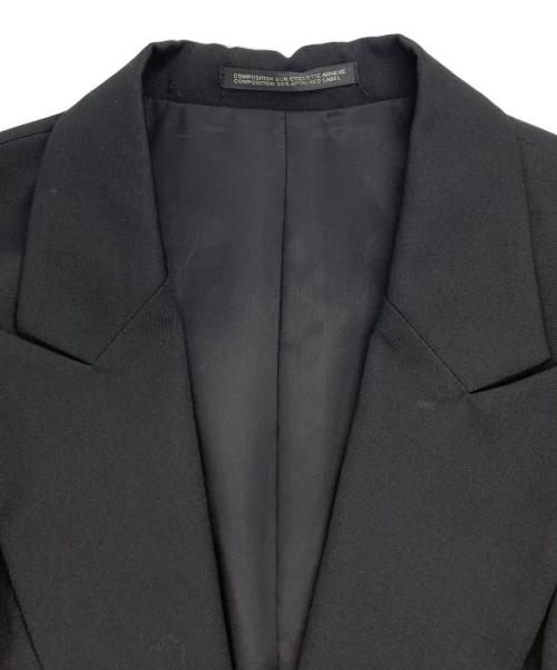 Yohji Yamamoto FEMME（ヨウジヤマモトファム）Yohji Yamamoto FEMME (ヨウジヤマモトファム) 07AW カットオフデザイン ウールチェスターコート ブラック サイズ:2の古着・服飾アイテム