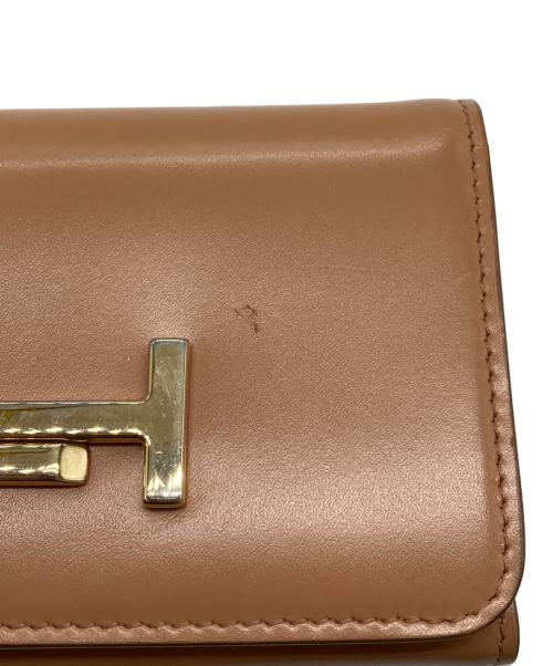 TOD'S（トッズ）TOD'S (トッズ) ダブルT 3つ折り財布 ベージュ×ゴールドの古着・服飾アイテム