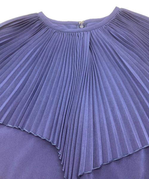 ESTNATION（エストネーション）ESTNATION (エストネーション) プリーツカラーノースリーブワンピース ネイビー サイズ:Freeの古着・服飾アイテム