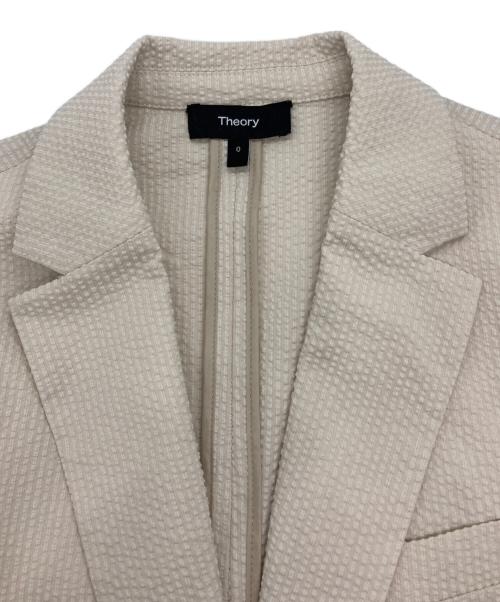 theory（セオリー）theory (セオリー) SEER SUIT SHRUNKEN BLAZER ベージュの古着・服飾アイテム