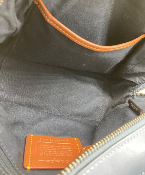 COACH（コーチ）COACH (コーチ) シグネチャー ショルダーバッグ ベージュ×ブルーの古着・服飾アイテム