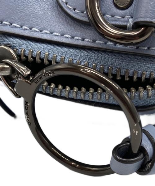 COACH（コーチ）COACH (コーチ) シグネチャー ショルダーバッグ ベージュ×ブルーの古着・服飾アイテム