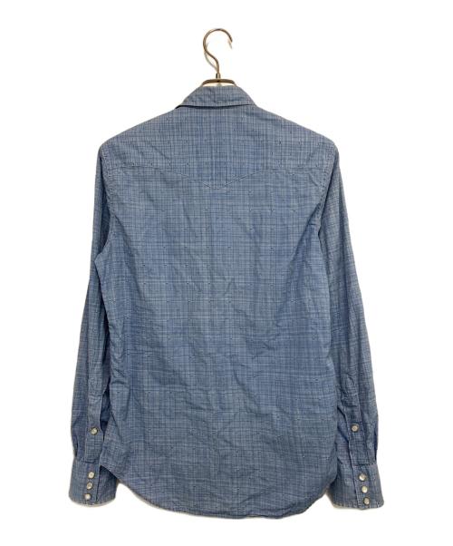RRL（ダブルアールエル）RRL (ダブルアールエル) チェック総柄ウエスタンシャツ ブルー サイズ:Sの古着・服飾アイテム