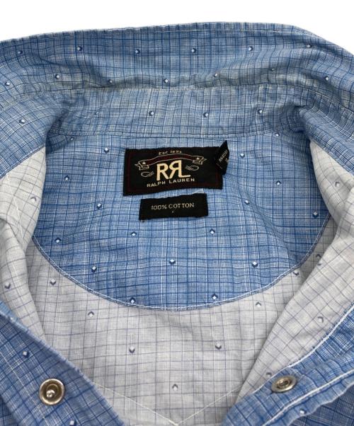 RRL（ダブルアールエル）RRL (ダブルアールエル) チェック総柄ウエスタンシャツ ブルー サイズ:Sの古着・服飾アイテム