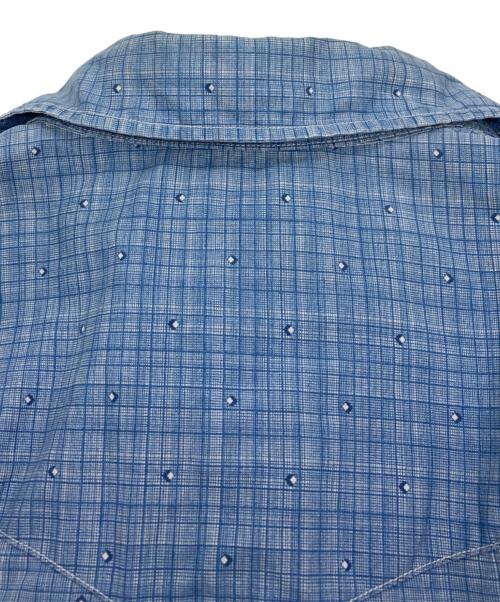 RRL（ダブルアールエル）RRL (ダブルアールエル) チェック総柄ウエスタンシャツ ブルー サイズ:Sの古着・服飾アイテム