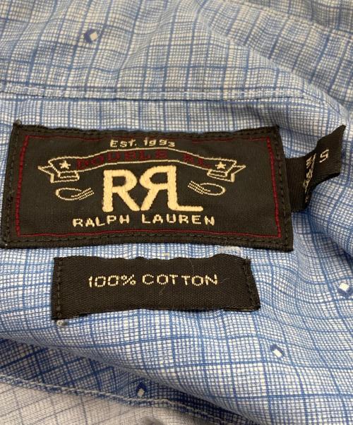 RRL（ダブルアールエル）RRL (ダブルアールエル) チェック総柄ウエスタンシャツ ブルー サイズ:Sの古着・服飾アイテム