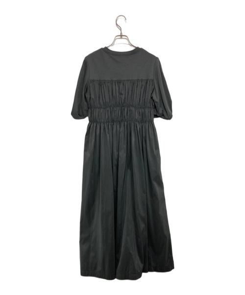 BALLSEY（ボールジィ）BALLSEY (ボールジィ) コットンジャージーコンビ シャーリングワンピース グレー サイズ:36の古着・服飾アイテム