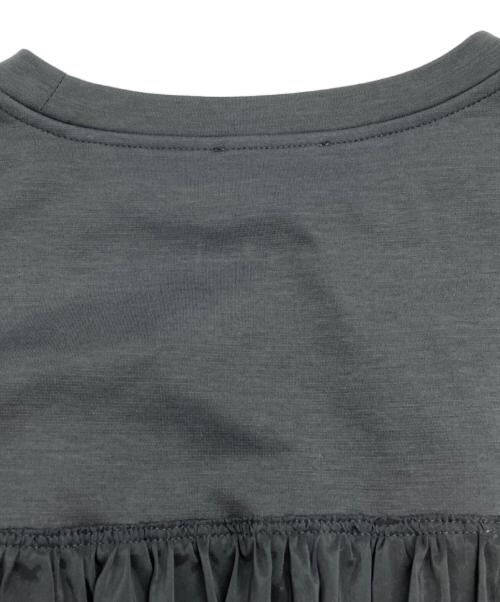 BALLSEY（ボールジィ）BALLSEY (ボールジィ) コットンジャージーコンビ シャーリングワンピース グレー サイズ:36の古着・服飾アイテム