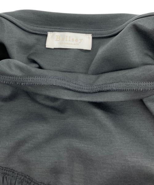 BALLSEY（ボールジィ）BALLSEY (ボールジィ) コットンジャージーコンビ シャーリングワンピース グレー サイズ:36の古着・服飾アイテム