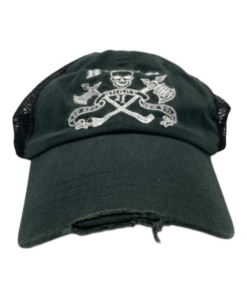 Rugby Ralph Lauren（ラグビーラルフローレン）Rugby Ralph Lauren (ラグビーラルフローレン) スカル刺繍キャップ ブラックの古着・服飾アイテム