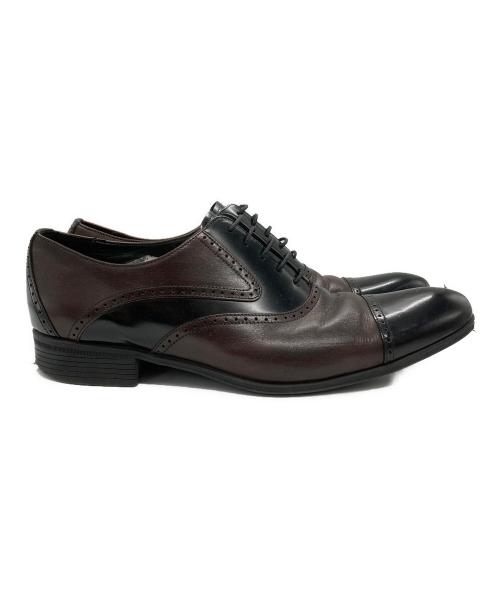 LANVIN COLLECTION（ランバンコレクション）LANVIN COLLECTION (ランバンコレクション) ブラックシャイニーバイカラーコンビ オックスフォード ドレスシューズ ブラック×ブラウン サイズ:26 1/2の古着・服飾アイテム