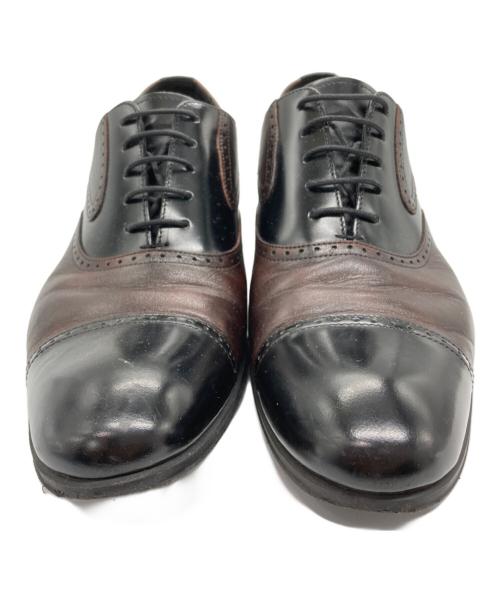 LANVIN COLLECTION（ランバンコレクション）LANVIN COLLECTION (ランバンコレクション) ブラックシャイニーバイカラーコンビ オックスフォード ドレスシューズ ブラック×ブラウン サイズ:26 1/2の古着・服飾アイテム